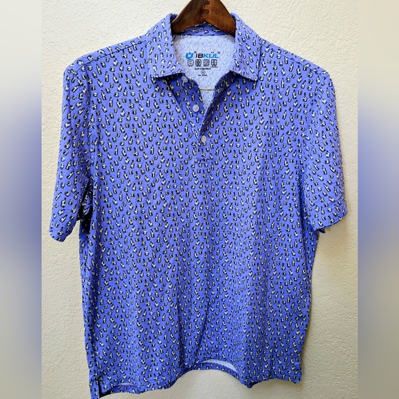 IBKUL Other - IBKUL Men's Bottles + Glasses Golf Polo. Breathable, UPF+ 50 Quick Dry. Size M